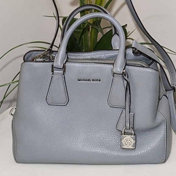 Michael Kors Convertible Tote Large Mercer Shoulder Bag Denim Blue - Picture 2 of 16